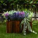 PARTY JOY 19 Bunches Fake Plants Outdoor, Fake Bushes UV Resistant Artificial Lavender Flowers Greenery Shrubs Faux Greenery for Outdoor Garden Patio Front Porch Yard Decor