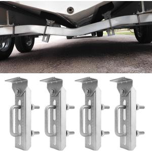 4 PCS Boat Trailer Bunk Brackets 8" Galvanized Swivel Bunk Bracket Kit, for 1.5"x3", 2"x3", 3"x3" Boat Trailer Crossmember Accessories