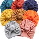 Baby Hats Newborn Baby Girls Turban Hospital Hat Infant Toddler Kid Hat Big Hair Bow Top Knot Head Wrap