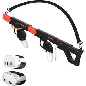 Upgraded Gunstock for Meta Quest 3, Quest 3S, Rifle-Like or Dual-Pistol Handle VR Gun Stock Quest3 VR Games Accessories Connect to Touch Controller, Real Game Feeling (Black)