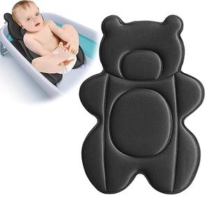 Infant Baby Bath Cushion,Fits Inside Most Baby Bathtubs, Breathable Soft Baby Bath Support Seat,Baby Bath Pad Bath Pillow for Bathtub,Newborn Bath Mat with 4 Suction Cups (Black)