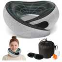 Travel Neck Pillows for Airplanes - 360° Ergonomic Memory Foam Travel Pillow - Relief Neck Pain with Breathable Support for Long Flights, Car, Train & Office Use - Adults & Kids (Light Gray)