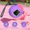 3 x ANKHOH Case for Tamagotchi Paradise, Soft Silicone Protective Cover & Skin with Detachable Lanyard for Virtual Electronic Pet , Anti-Scratch Holder for Travel and Everyday Carry (Purple)