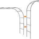 Garden Arch Arbors, Trellis for Climbing Plants Outdoor 6-8ft, Two Way Assemble Wedding Decoration Metal Arch,Black