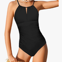 Girls Swimsuit One Piece Girls Bathing Suit Adjustable Straps Solid Modest Ruched Full Coverage Padded Swimwear 11,12y