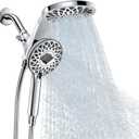 High Pressure Rain Shower Head with Handheld Spray Combo: Detachable Dual Shower Head with 10 Sprays Modes - Upgrade Knob Spray Mode Selector and Magnetic Guidance Docking System (Chrome)