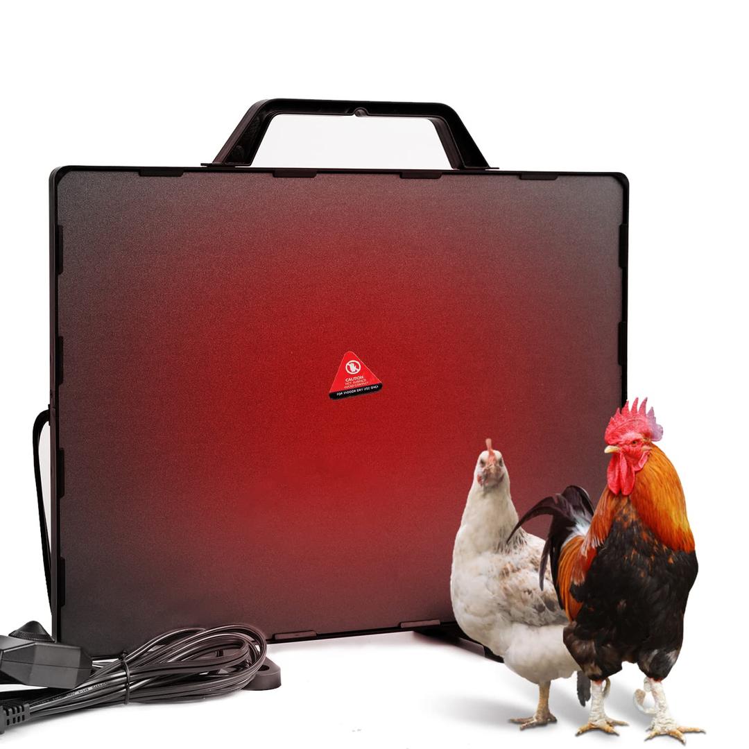 Smart Chicken Heater Brooder, 140W Radiant Heat Panel with Adjustable Temp, Chicken Coop Heater for Winter, Quiet & Light-Free Design, ETL/UL Certified Safe, Suitable for Pets and Animals