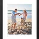 decorUhome 11x14 Picture Frame, Display Photos 8x10 with Mat or 11x14 Unmatted, Engineered Wood Frame with Plexiglass for Wall and Tabletop Display, Black, Set of 1