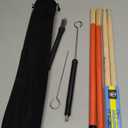 Tbrand Drum Sticks 1 Pair 5A Maple Wood Drum Sticks,1 Pair Retractable Drum Wire Brushes and 1 Pair Rods Drum Brushes set for Kids, Adults, Rock Band, Jazz Folk Students with Portable Storage Bag