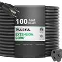 PLUGTUL Extension Cord 100FT, 16/3 Gauge Outdoor Extension Cord Waterproof, 10A 1625W SJTW, ETL Listed, Great for Garden and Home, Black