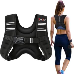 Weighted Vest Woman, 6 LB Womens Weight Vest for Walking, Strength Training Weight Vests for Men, Reflective Stripe Fitness Vest for Workout Running Jogging (Black)