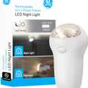 GE 3-in-1 LED Power Failure Night Light, Emergency Flashlight, Plug-In, Rechargeable, Light Sensing, Auto On/Off, Foldable Plug, Soft White, Hurricane, Storm, Tornado, Glossy White Finish, 11281