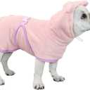 Dog Bathrobe Towel, Cat Bathrobe Microfiber Fast Drying Absorbent Hooded Bath Towel for Puppy Small Medium Large Dog Cat(Pink,S)