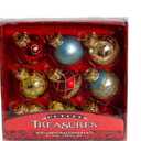 Kurt Adler Petite Treasures Multi Color Ball Christmas Ornament, Set of 9, 1 inch (C1899)