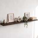 Live Edge Elm Floating Shelves - 55 In Rustic Solid Wood Shelves with Heavy-Duty Invisible Bracket, Wall-Mounted Wooden Shelf for Living Room, Bathroom, Kitchen Storage & Display, Set of 1, Walnut