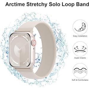 Silicone Solo Loop Bands Compatible with Watch Band 38mm 40mm 41mm 42mm 44mm 45mm 46mm 49mm, Sport Stretchy Strap Soft Replacement Wristband for iWatch Ultra/2 Series 10 9 8 SE 7 6 5 4 3 2 1