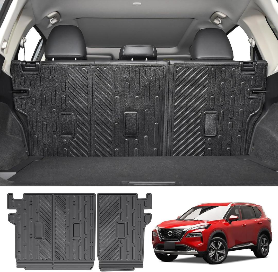 Utiiy Floor Liner Compatible with 2021-2024 Nissan Rogue Cargo Mat TPE Floor Mat for 2021 2022 2023 2024Nissan Rogue Accessories(Cargo Mat+Floor Mat)