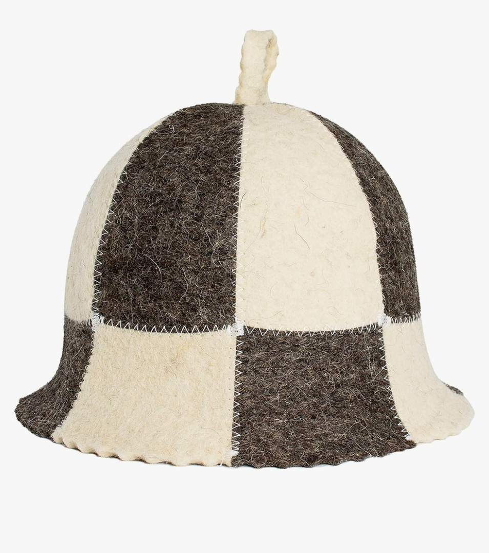 SHSH trade group Wool Sauna Hat Checkered Sauna Hat Finnish Sauna Hat for Men Wool Sauna Hat Banya Hat for Men Sauna Cap for Men - Sauna Hat for Women Sauna Cap for Women