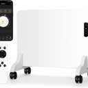 Smart Convection Space Heater, Movable Floor Heater with Wall Mounted Kit for Indoor Use, 600W Energy Efficient Heaters, Remote/APP Control, Quiet Heaters for Bedroom, Office etc