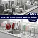 Water Bottle Drying Rack, Cup Drying Rack for Counter, Stainless Steel Tumbler Dryer Stand, Space-Saving Mug & Glass Drying Rack, Heavy-Duty Holder for Cups & Water Bottles (Silver 7 Pegs)