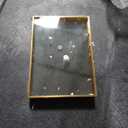 Gold Floating Frames, Vintage 5x7 Triple Folding Picture Frame, Hinged Glass Picture Frames with Three Opening for Artwork Photo Stand on Tabletop