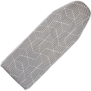 Seiritex Over The Door Ironing Board Cover 14 x 42 inch, Thick Padding and Heat Reflective with Hook and Loop Fasteners, 3 Layers Iron Board Cover (Gray Cube)