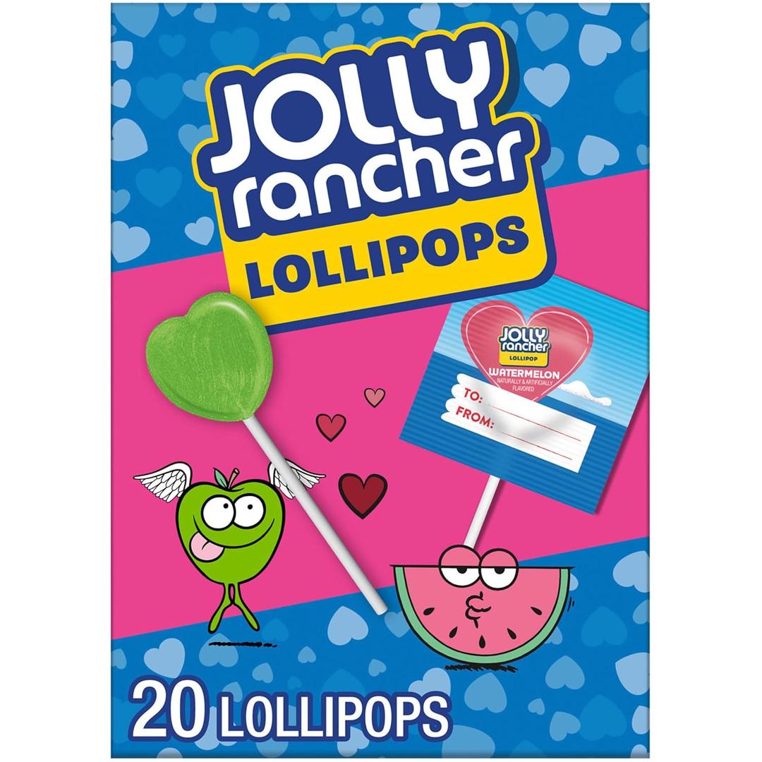 JOLLY RANCHER Assorted Fruit Flavored, Lollipops Box, 9.2 oz (20 Pieces) (EXP 09/30/26)
