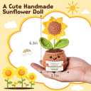 2 x Positive Handmade Sunflower Crochet Doll - with Card How Awesome You are - Emotional Support Gifts for Teacher,Coworker,Best Friend,Mom,Dad,Sister - Birthday, for Women,Men