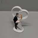 Wedding Cake Toppers - Handmade Wdding Cake Plastic Topper for Cake Decoration - Bride and Groom Figures Ornament Toy Gifts Decorations (heart)