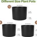 GARDIFE 10/9/8 Inch Modern Cylinder Planter, Plant Pots for Indoor Outdoor Plants, Flower Pots with Drainage Holes and Saucers for Garden Succulent Nursery House Plants (Black)