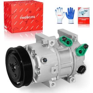PHOBOOS A/C Compressor with Clutch Compatible with Hyundai Sonata 2012-2014 & Kia Optima 2012-2018, L4 2.0L/2.4L. Fast Cooling, Low Noise, Easy Installation, Ref. CO29159C, 178328