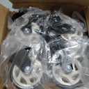 HOLKIE Caster Wheels 4 inch Total Locking Stem Casters, 3/8" -16 x 1 (Stem Diameter 3/8", Stem Length 1") Threaded Stem Casters Swivel Casters Set of 4 Heavy Duty Castors Black