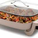 GreenPan Advanced 12 X 15 Electric Skillet with Lid, 7QT Capacity for Family Meals, Healthy Ceramic Nonstick PFAS-Free Coating, Fry, Saut, Steam, Simmer, Sear, Stir Fry, Dishwasher Safe, Clay