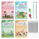 Magical Handwriting Workbooks Handwriting Practice Copybook, Handwriting Aid Magic Pen Reusable Copybook Grooves Template Design for Children Books Suitable for Children's Learning (4)