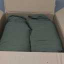 palassio Striped Olive Green 100% Cotton Quilt King Size Bedding Sets, Lightweight Crinkly Channel Pick Stitch Textured Bedspread Soft Shabby Chic Farmhouse Country Coverlet for All Season, 2 Shams
