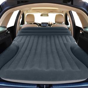 Ciremiv SUV Air Mattress, Double-Sided Thick Flocked Car Air Mattress with Built-in Pump & Pillow, Complete Sleeping Accessories for Auto Camping & Road TripsDark Gray