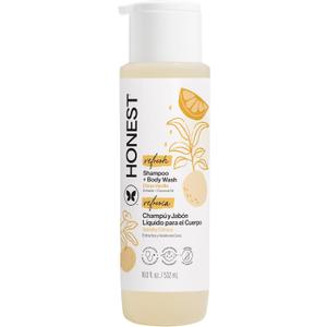 The Honest Company 2-in-1 Cleansing Shampoo Body Wash Gentle for Baby Naturally Derived, Tear-free, Hypoallergenic, Citrus Vanilla Refresh, 18 fl oz