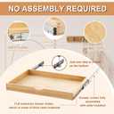 Menkxi 2 Set Wooden Pull out Cabinet Organizer Fully Assembled Slide out Pantry Drawer with Gentle Close Storage Shelf Tray for Base Kitchen Under Sink Bathroom Accessory(Wood Color,30'' X 21'' X 3")