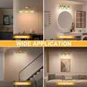 Bathroom Light Fixtures,3 Light Bathroom Vanity Light Over Mirror,Gold Wall Vanity Lights with Green Glass Shade for Bedroom Living Room Farmhouse (11-wall lamp)