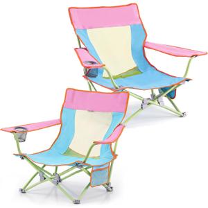 Joyfair Beach Camping Chair (2 Pack), Folding Chair for Adults (Dopamine), 21"W x 16"D x 20"H