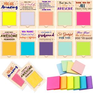 10 Set Employee Appreciation Gifts Sticky Notes Holder Bulk Thank You Gifts for Coworkers Staff Team Inspirational Gifts for Classroom Teacher Student Supplies