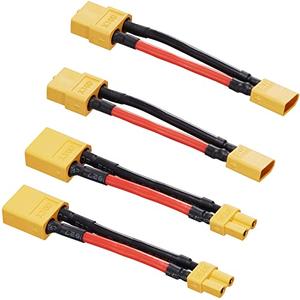 Laisomeke XT60 Male to XT30 Famale Adapter with 14AWG Cable and Male XT30 to Female XT60 Connector Adapter with 50MM 14AWG Cable for Lithium Battery Micro FPV Drone FPV (3 Pack)