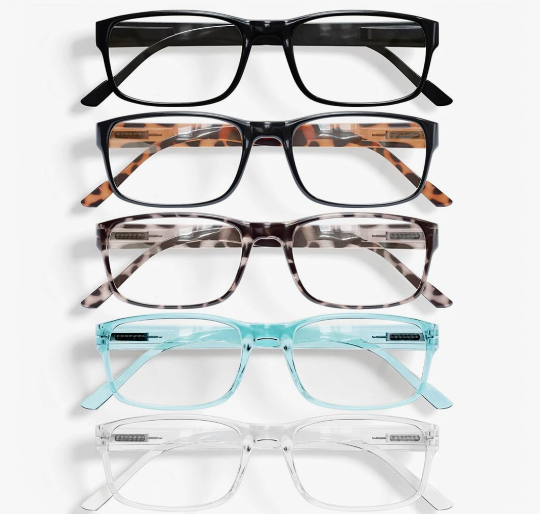 Gaoye Professional Reading Glasses for All Day - Computer Readers with Blue Light Protection - 5 Packs