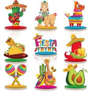 Namalu 18 Pcs Fiesta Party Decorations Mexican Table Centerpiece Cinco De Mayo Table Decorations Mexican Centerpieces for Tables Taco Fiesta Birthday Party Supplies