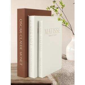 3 Pack Decorative Book Set, Faux Linen Storage Boxes - Aesthetic Fake Books for Coffee Table & Bookshelf Decor, Hidden Storage for Photos & Keepsakes, Home Decor for Living Room (Brown - Beige)