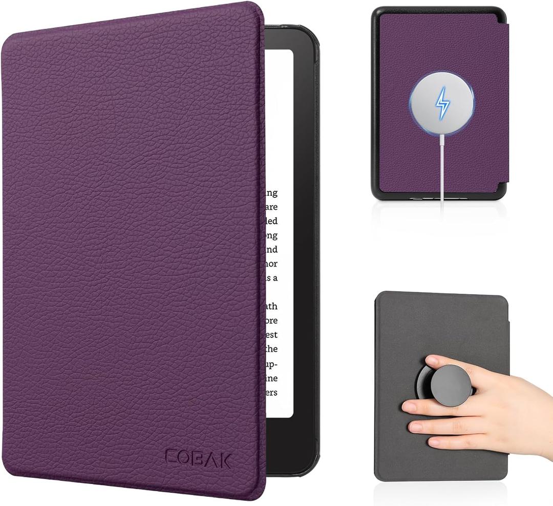 CoBak Magnetic Case for 6" Kindle 2024 and 2022 (11 Generation) - Compatible with PopSockets/UGREEN/Anker Magnetic Grip and Stand, Auto Sleep and Wake, Premium Protective Case for Kindle Basic, Violet