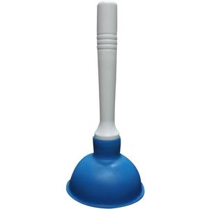 Coralpearl Drain Plunger, Small Hand Force Plumber Helper, Little 4 inch Cup Clog Remover, Tiny Rubber Unclogger in 9" Short Handle for Kitchen Sink, Bathroom Toilet, Shower Bath Tub (Blue)