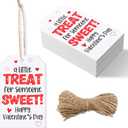 80 Pcs Valentine's Gift Tag Happy Valentine's Tags with String a Little Treat for Someone Sweet for Wedding Party Gift Wrapping