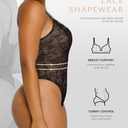 SHAPELLX Lace Bodysuit for Women Tummy Control Shapewear Backless Body Suits One Piece Body Shaper Thongs