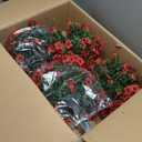 Daifunli 28 Inch Set of 2 Artificial Flowers Topiary Tree Double Ball Boxwood with Spikes for Outdoor UV Resistant Faux Shrubs, Realistic Fake Bushes for Garden Front Porch Patio Decor(Red)